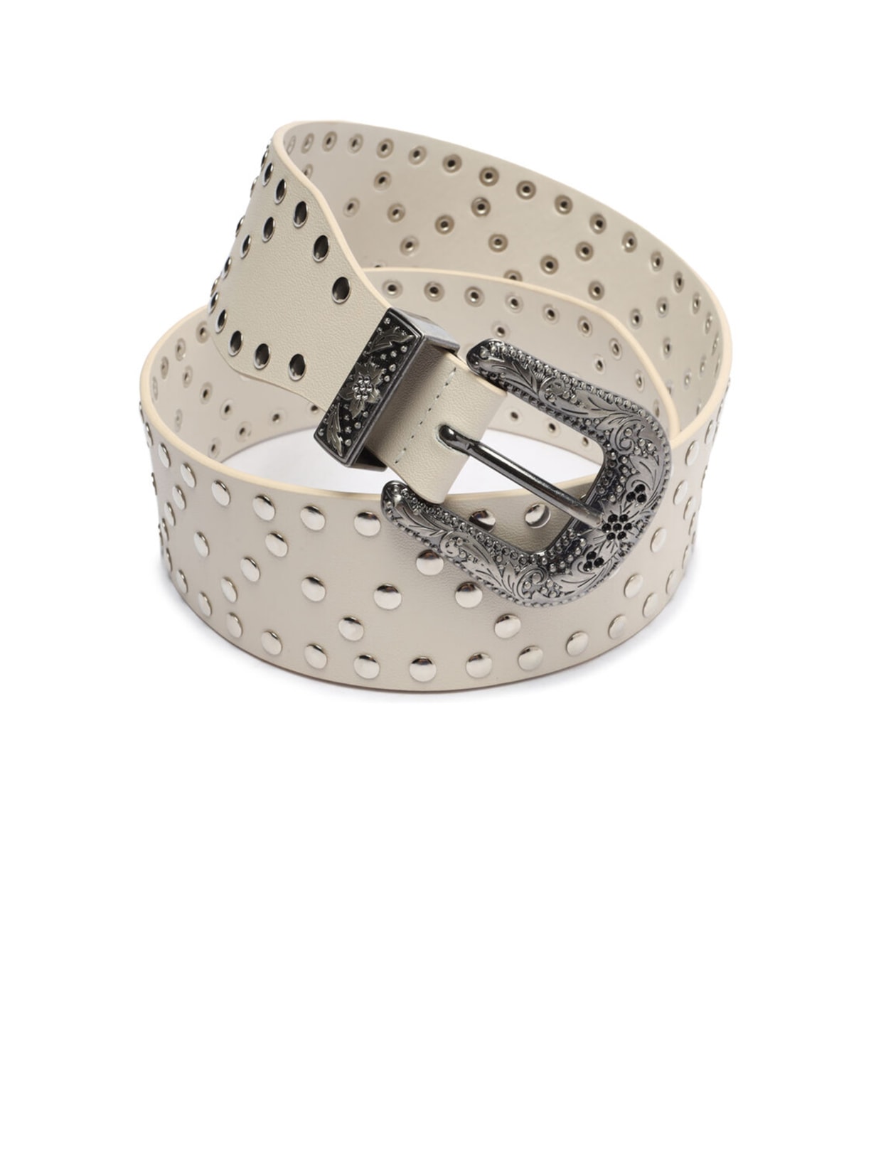 Cinto Feminino Couro Tachas Off White Schutz