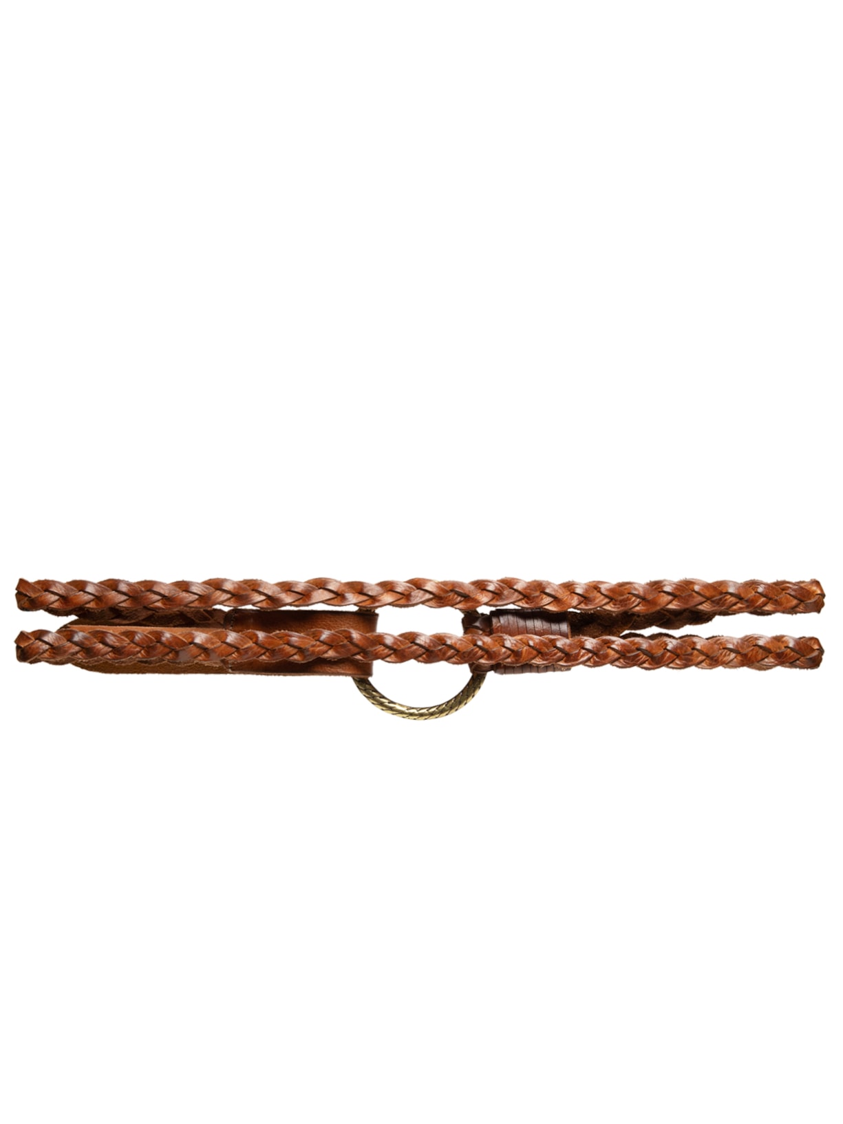 Cinto Feminino Couro Tresse Argola Texturizada Marrom Maria Filó