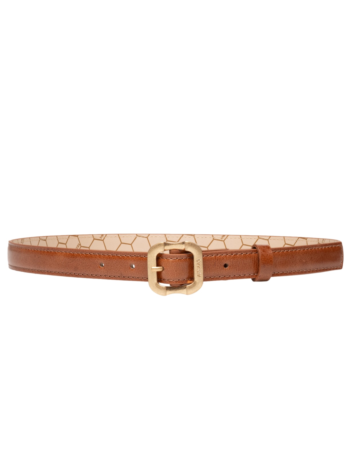 Cinto Feminino Couro Worn Médio Fivela Marrom Arezzo