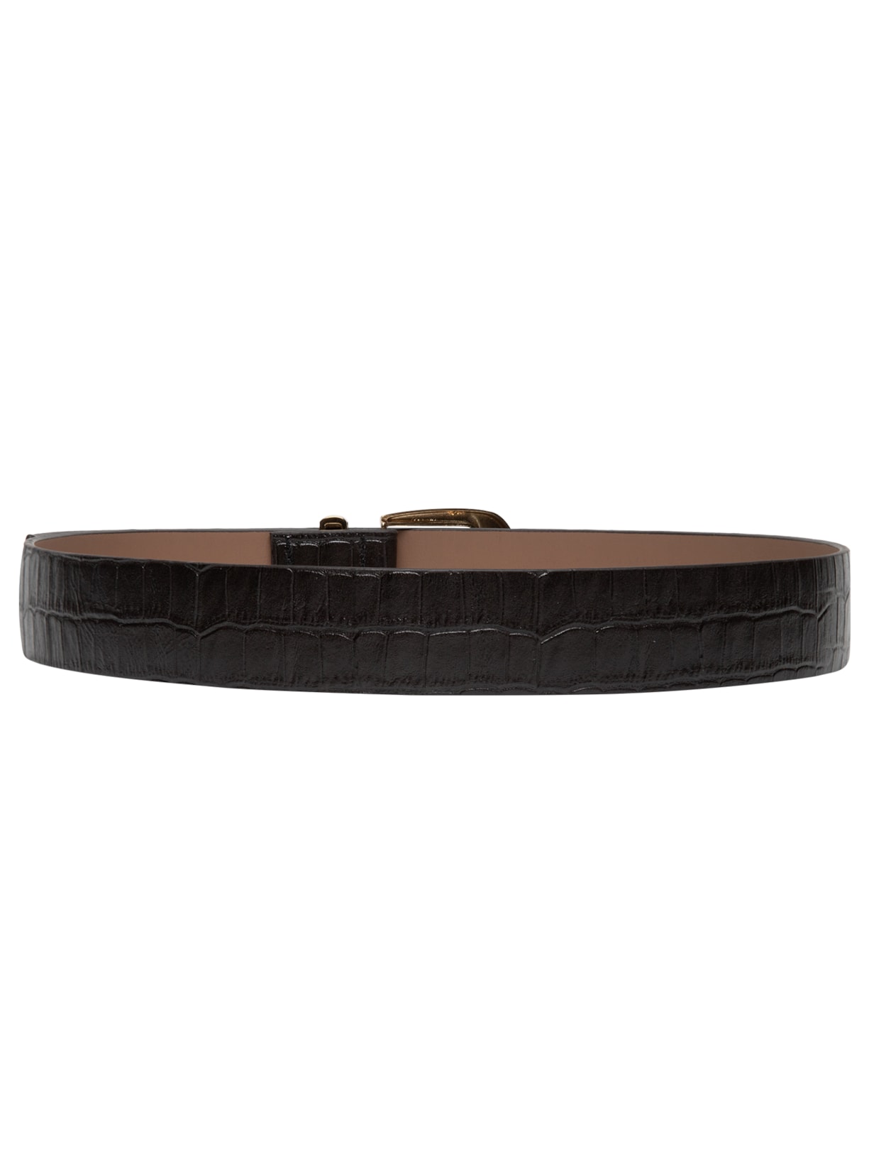 Cinto Feminino Croco Em Couro Marrom Market 33