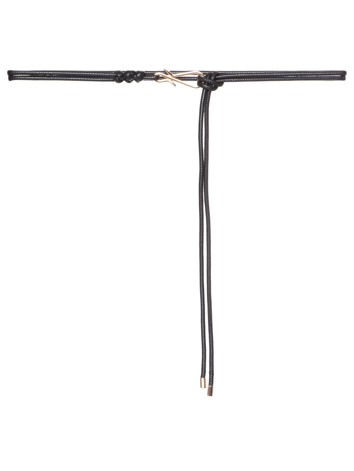 Cinto Feminino De Amarração Com Fivela Orgânica - Preto