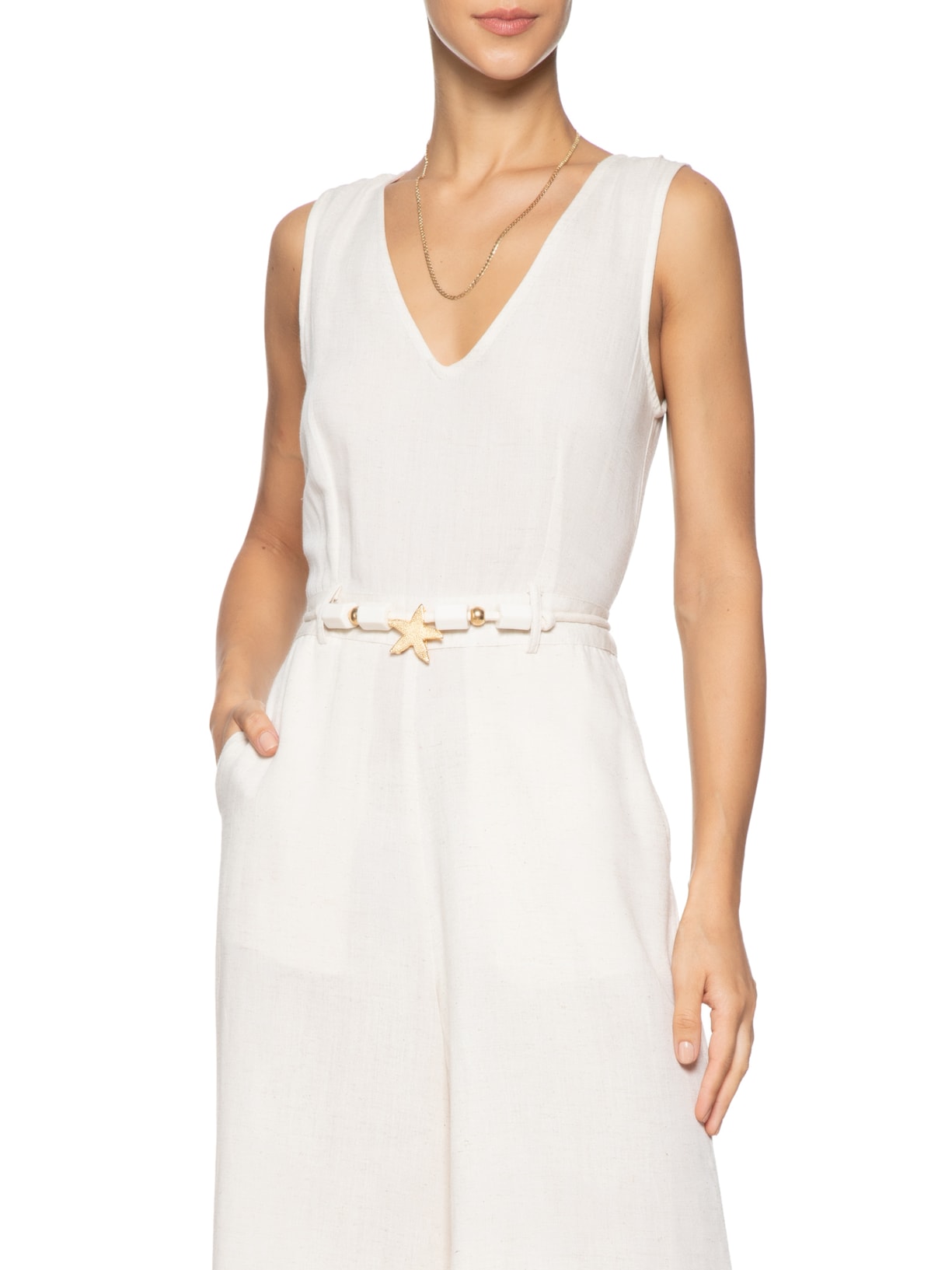 Cinto Feminino De Corda Com Pingente De Estrela E Pedras Off White  Market 33