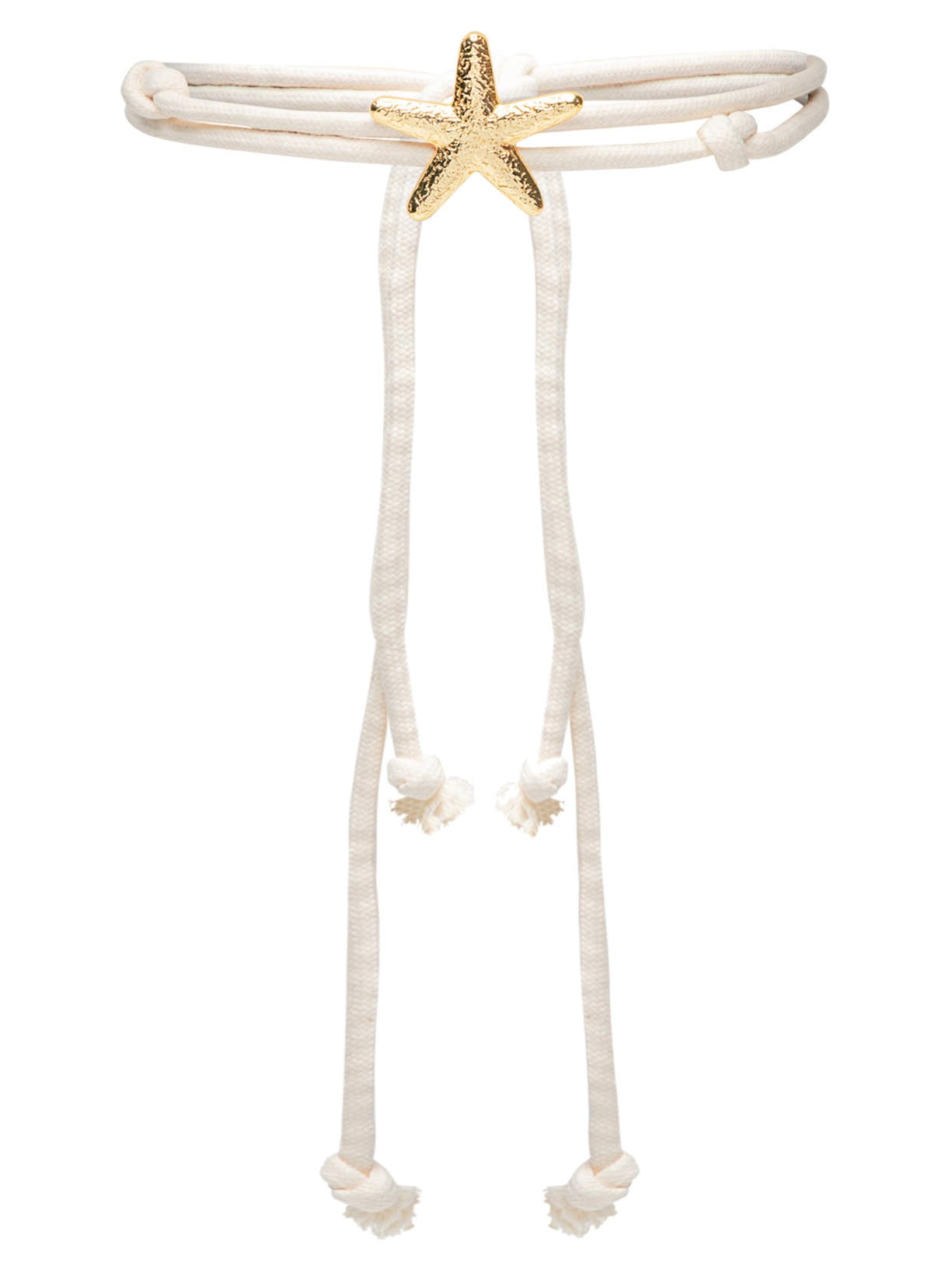 Cinto Feminino De Corda Dupla Com Pingente De Estrela - Off White