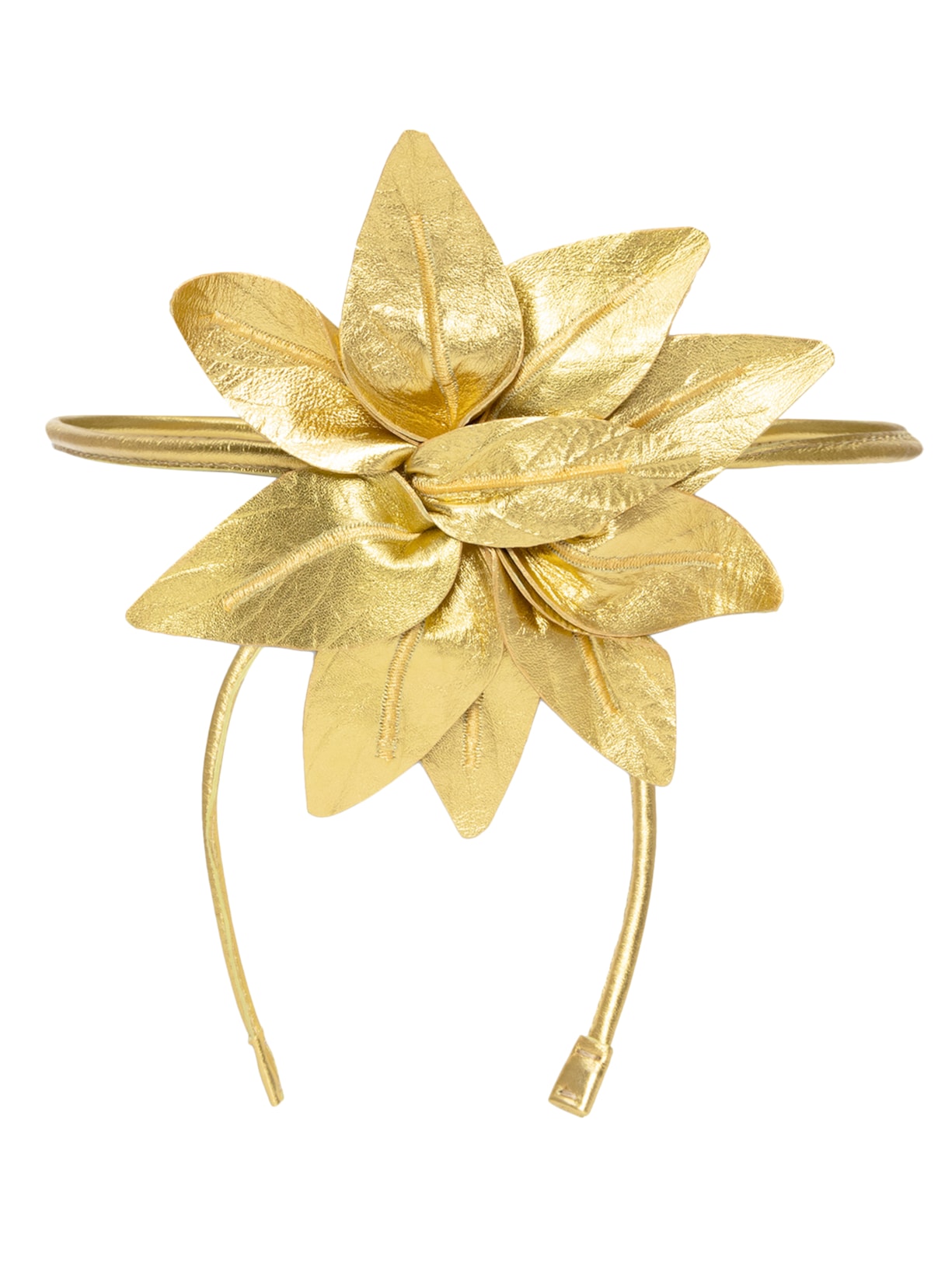 Cinto Feminino De Couro Amarração Flor - Dourado
