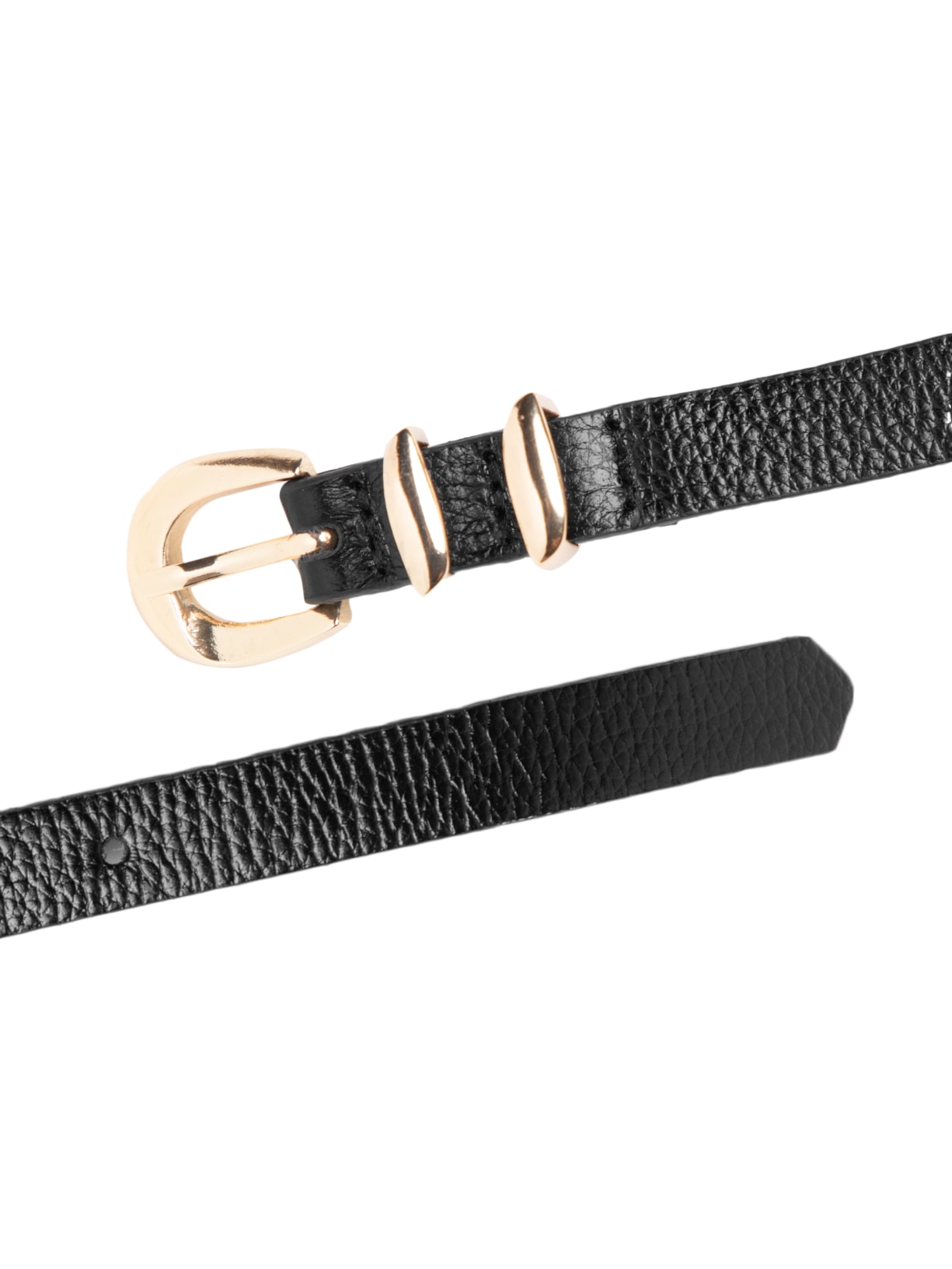 Cinto Feminino De Couro Com Passante Duplo Metal Preto Market 33