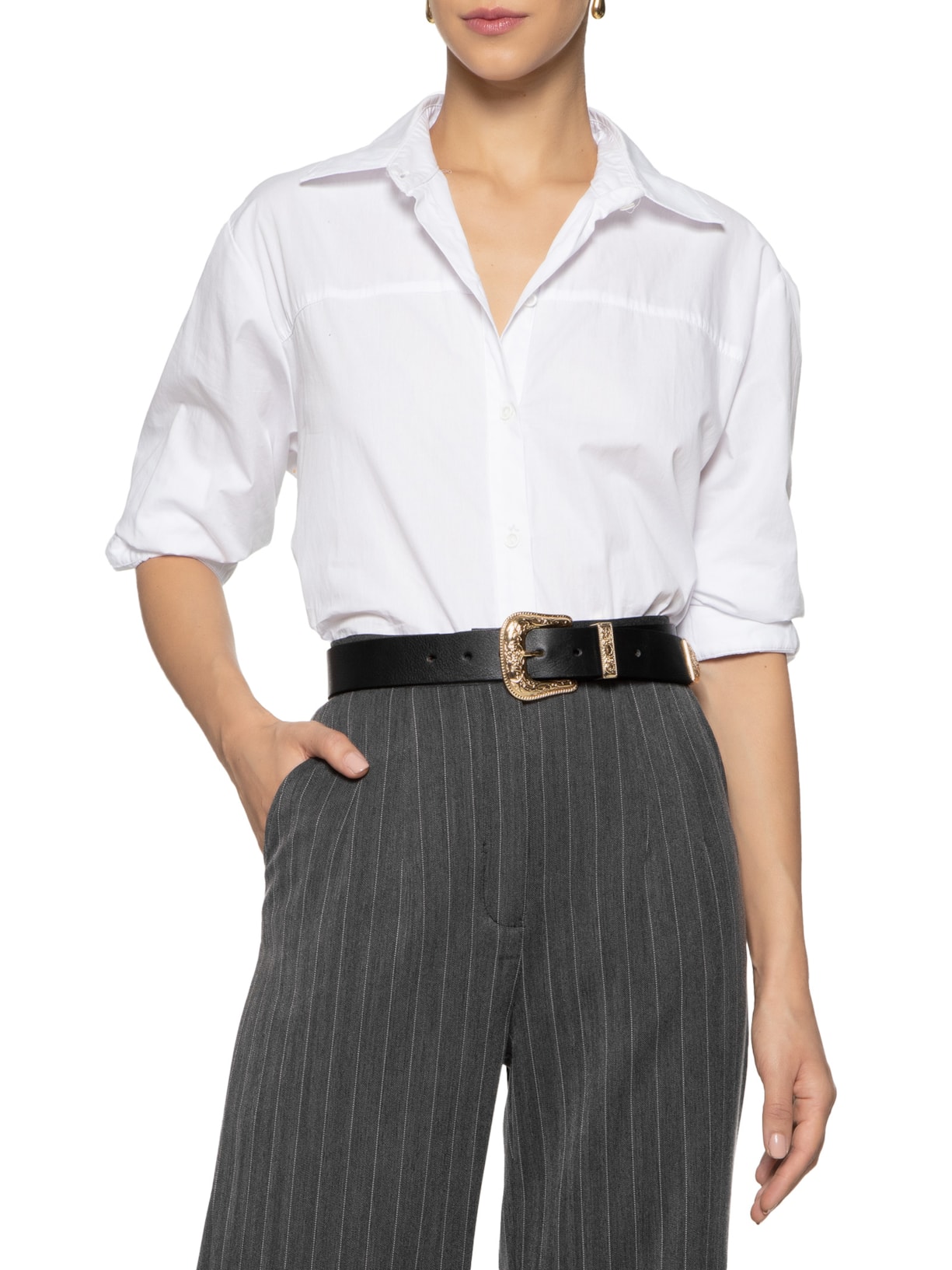 Cinto Feminino De Couro Com Uma Fivela E Ponteira Western Preto Virgínia Cavalheiro