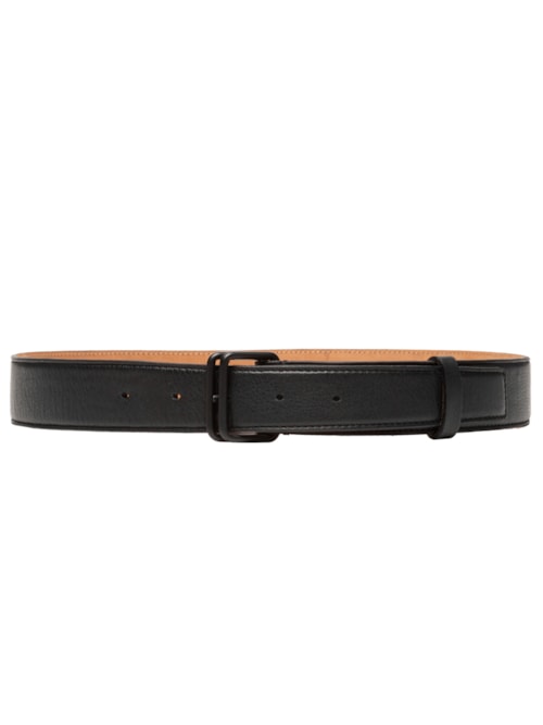 Cinto Feminino De Couro Fivela Dupla - Preto