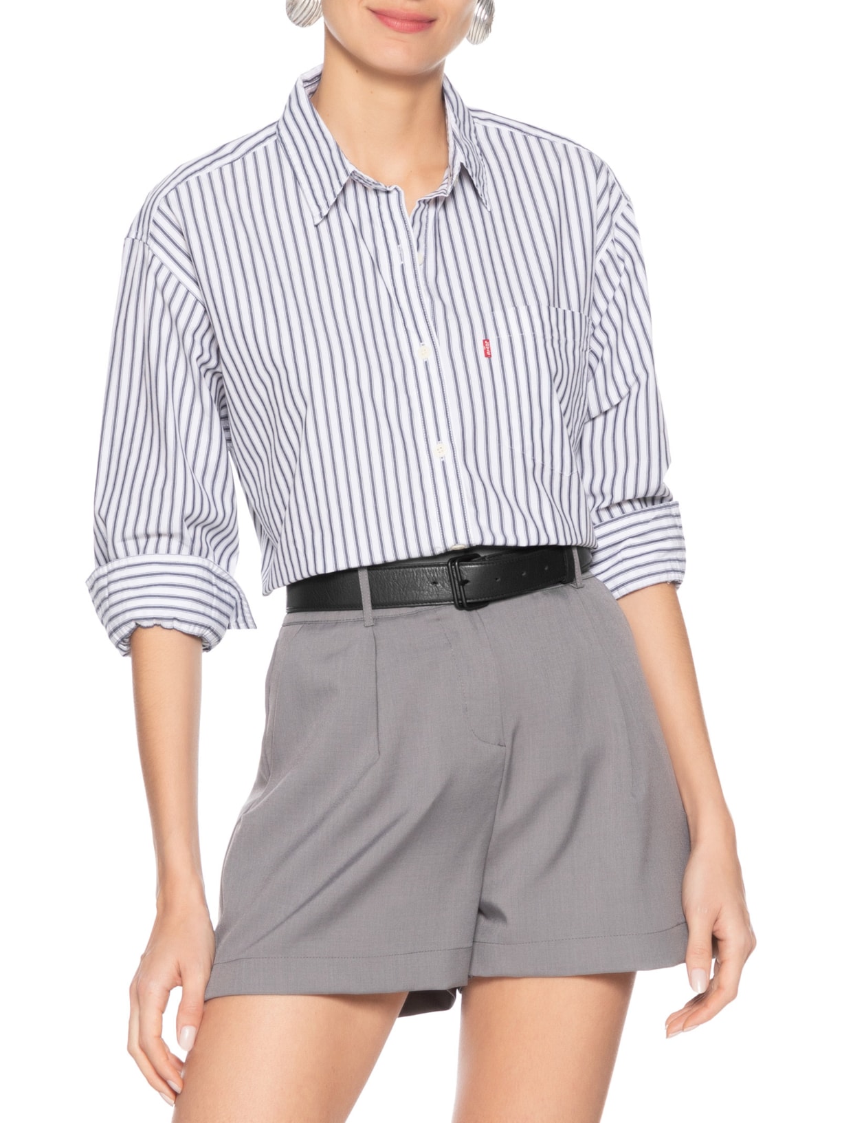 Cinto Feminino De Couro Fivela Dupla Preto Animale