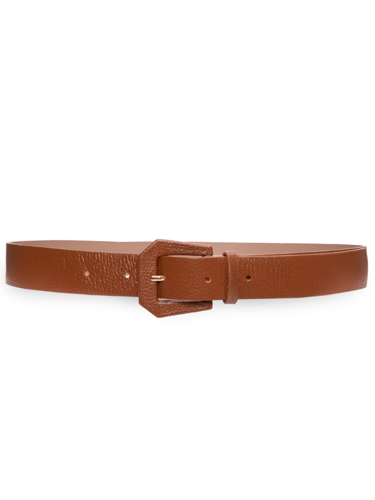 Cinto Feminino De Couro Fivela Encapada - Marrom