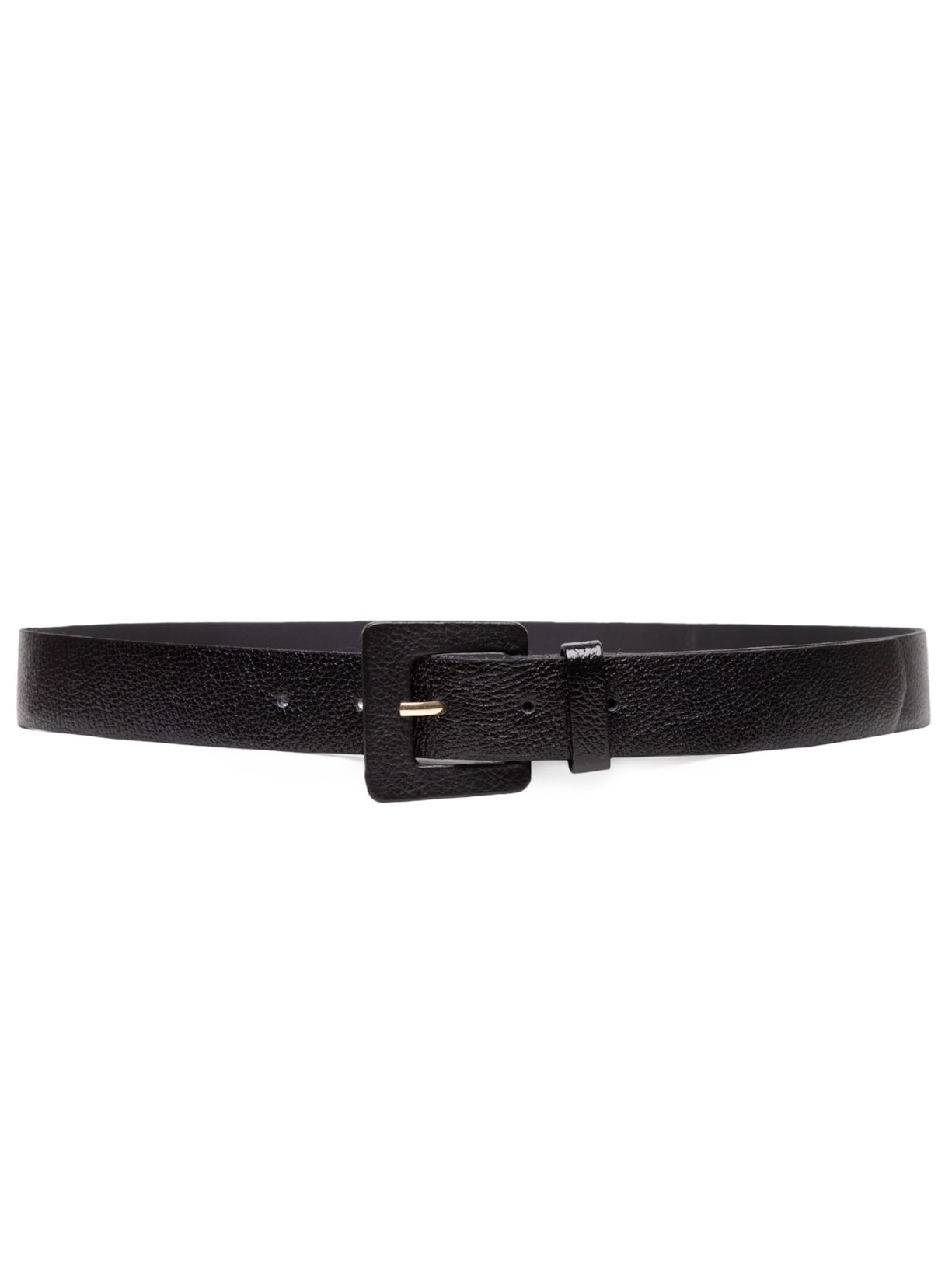 Cinto Feminino De Couro Fivela Encapada - Preto