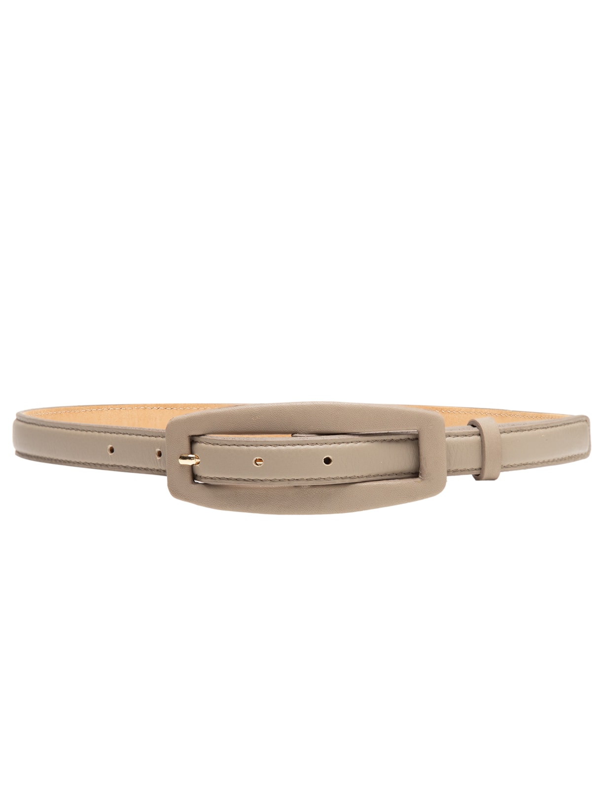 Cinto Feminino De Couro Fivela Forrada - Cinza