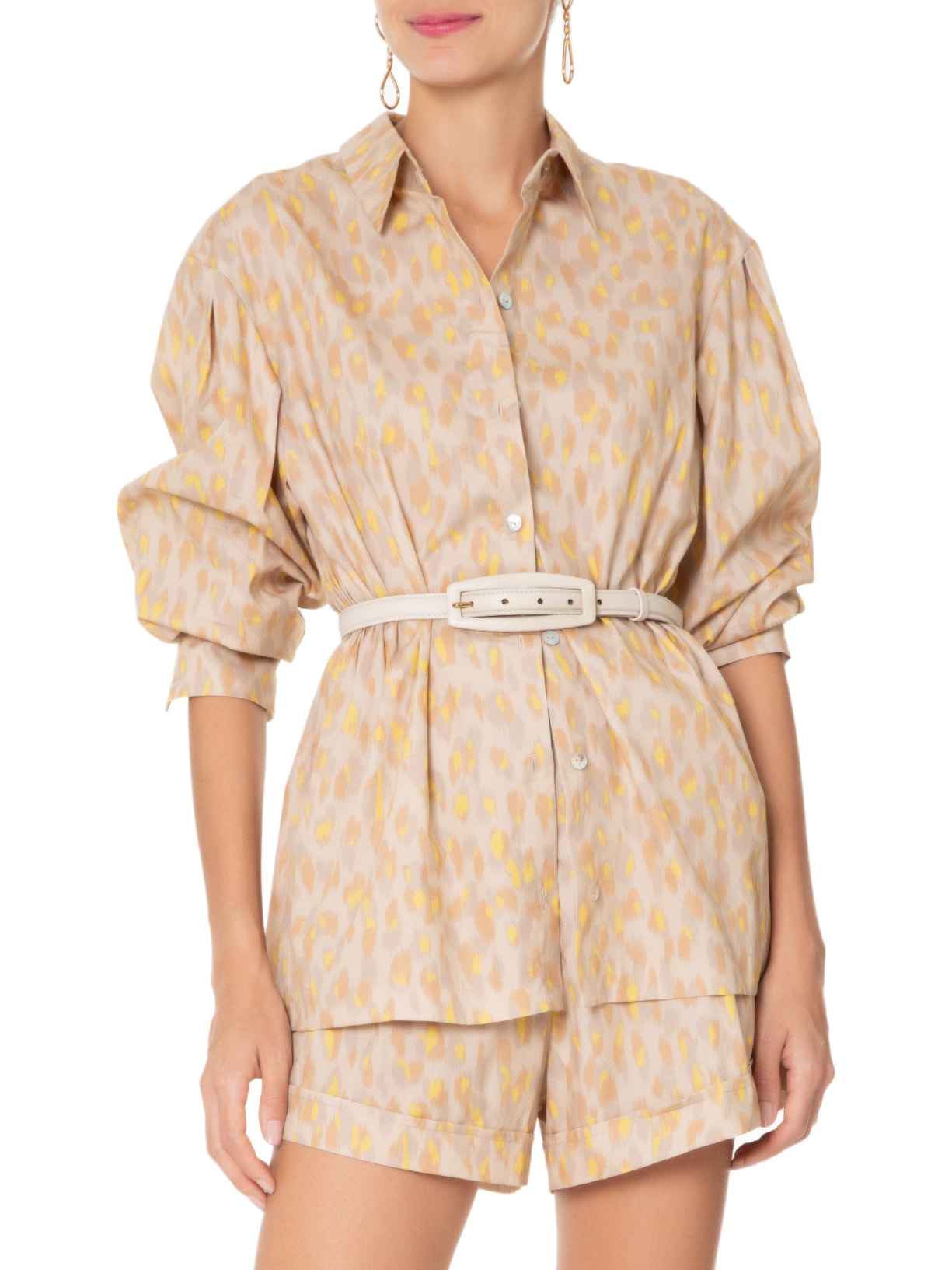 Cinto Feminino De Couro Fivela Forrada Off White Animale