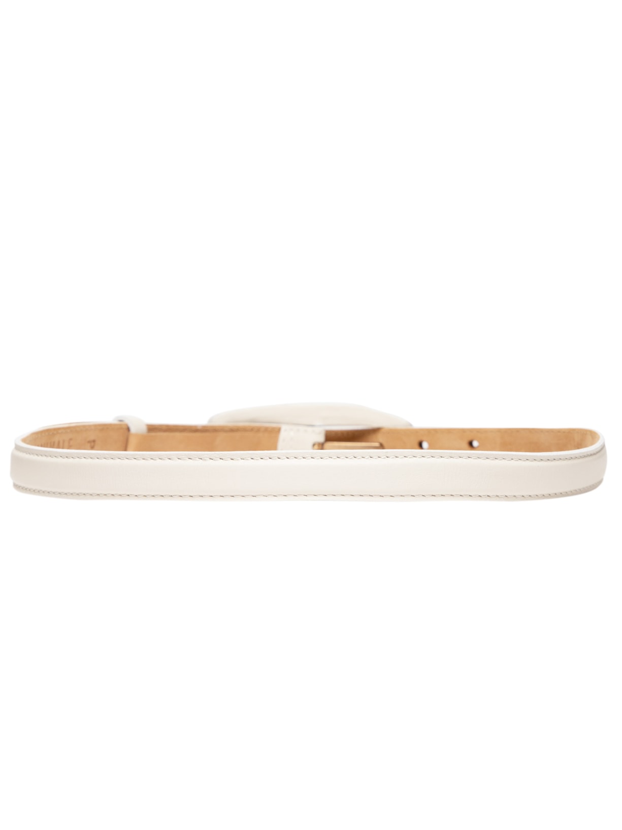 Cinto Feminino De Couro Fivela Forrada Off White Animale