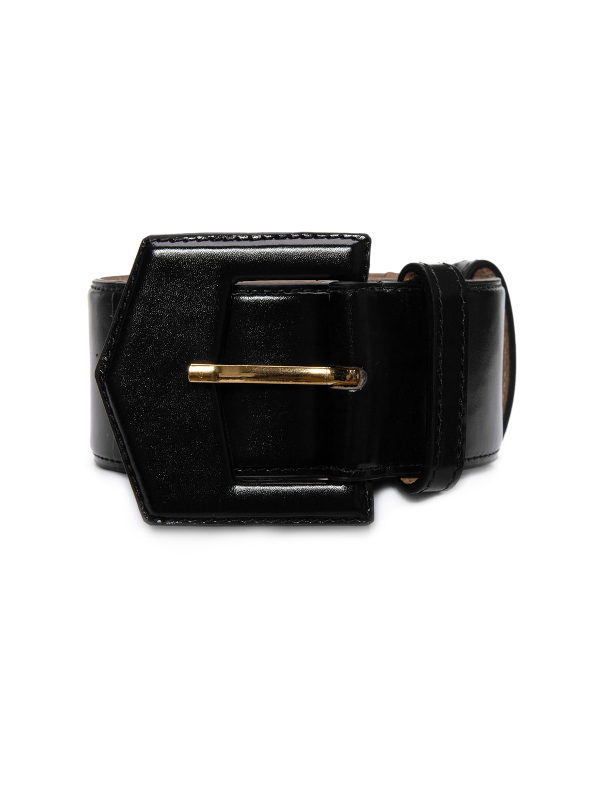 Cinto Feminino De Couro Fivela Forrada Preto Animale