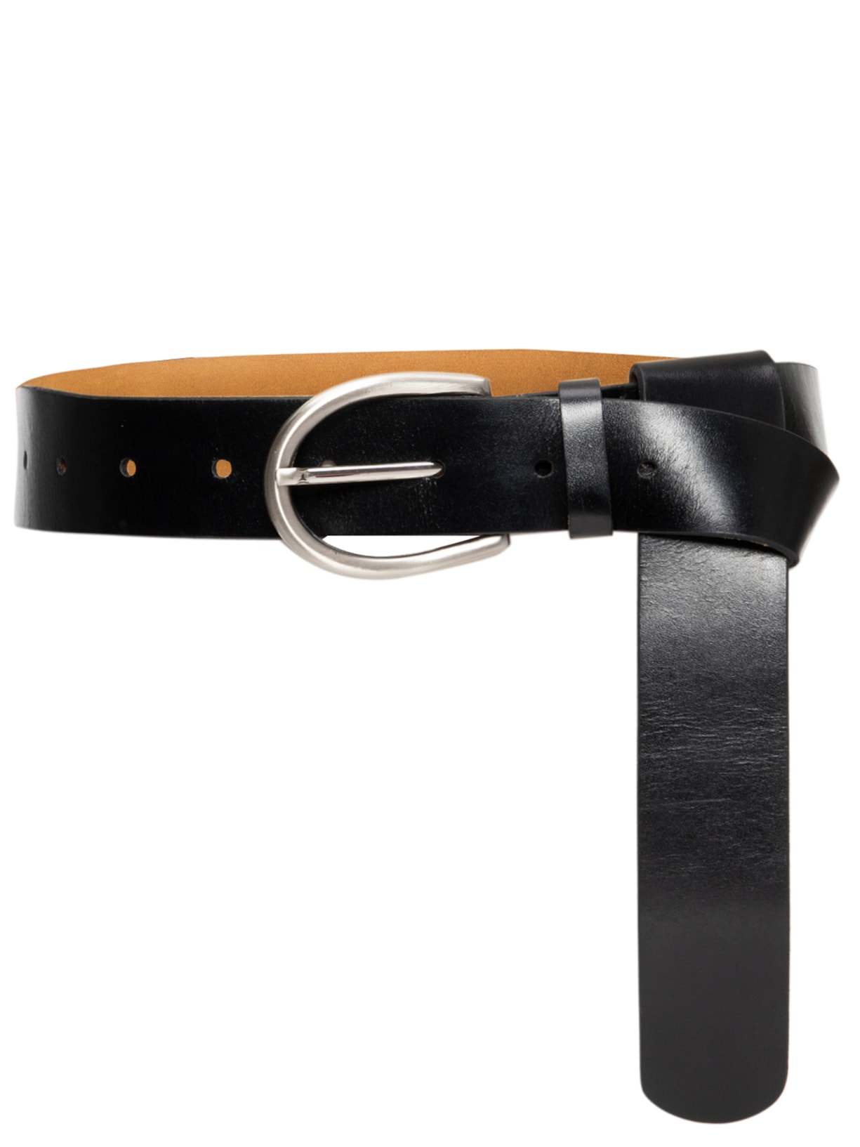 Cinto Feminino De Couro Fivela Oval - Preto