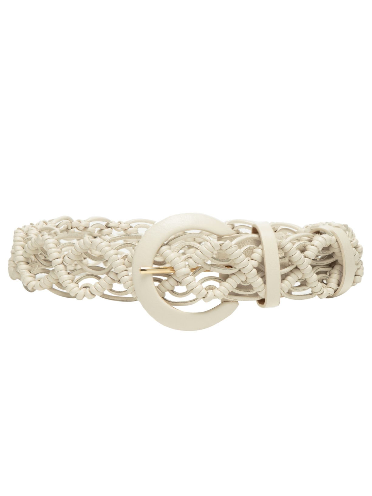Cinto Feminino De Couro Macrame - Off White