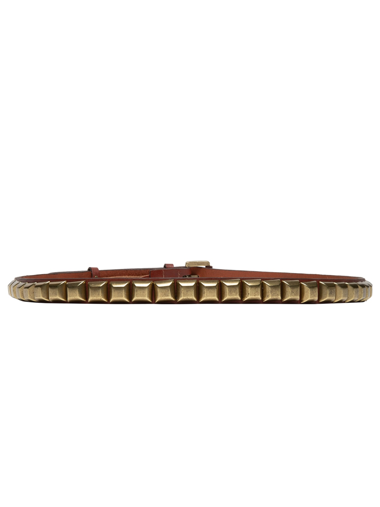 Cinto Feminino De Couro Maxi Spike Marrom Animale