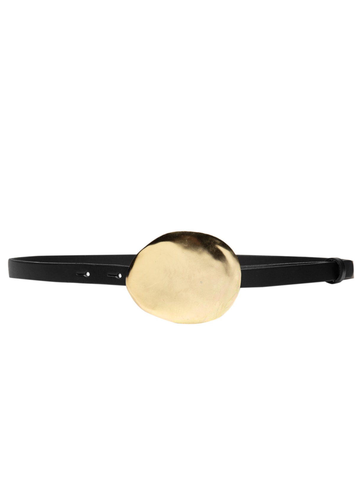 Cinto Feminino De Couro Metal Batido Preto Animale