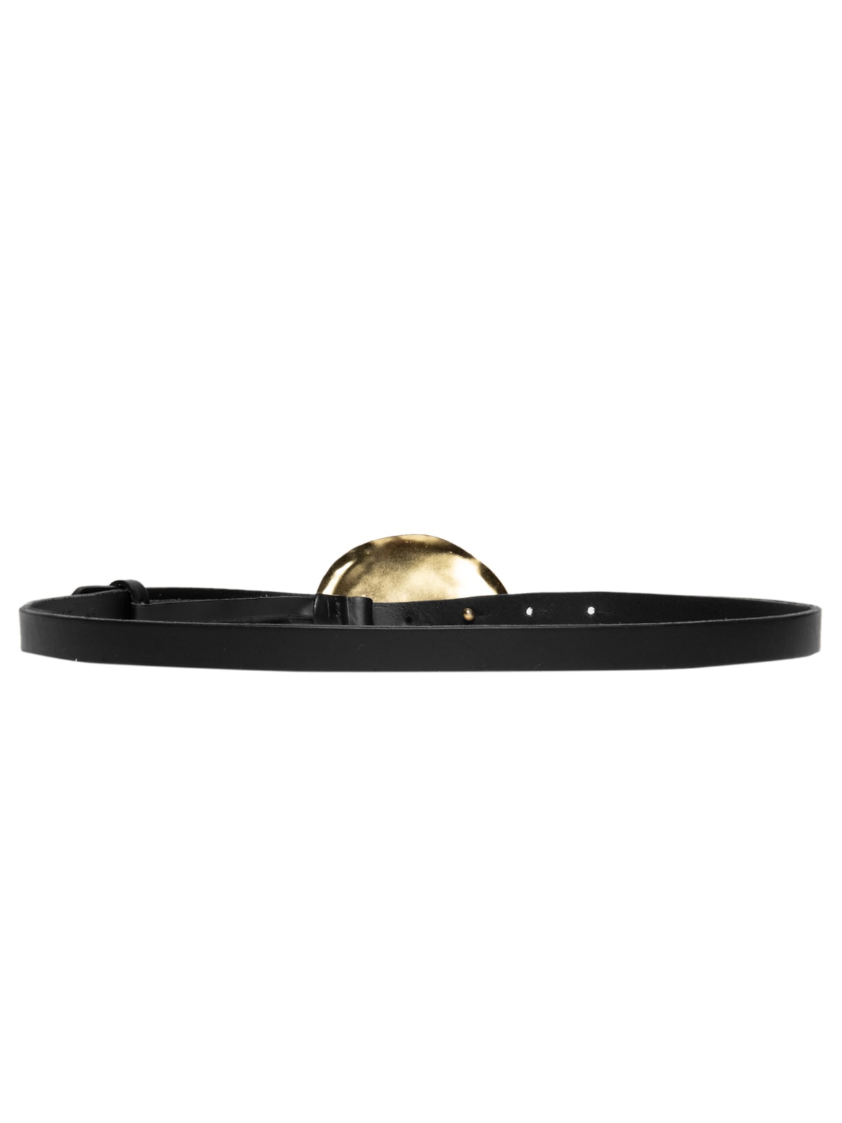 Cinto Feminino De Couro Metal Batido Preto Animale