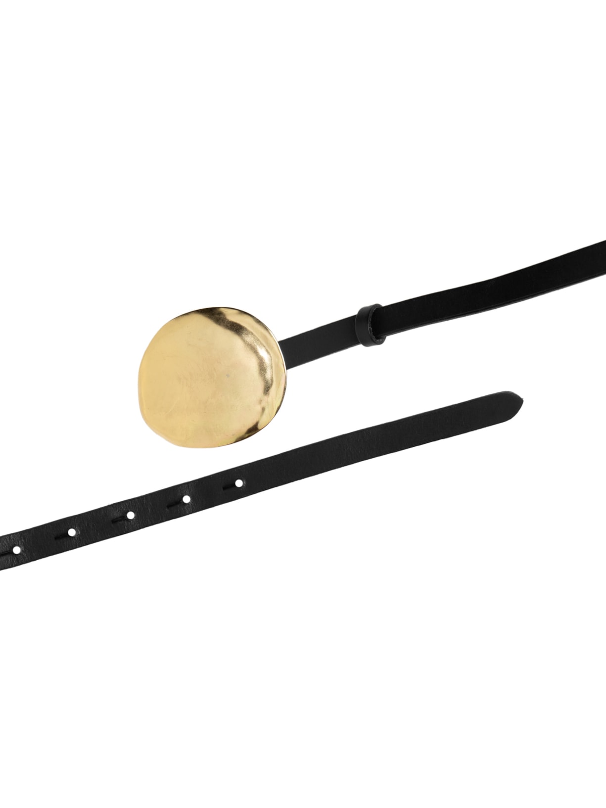 Cinto Feminino De Couro Metal Batido Preto Animale