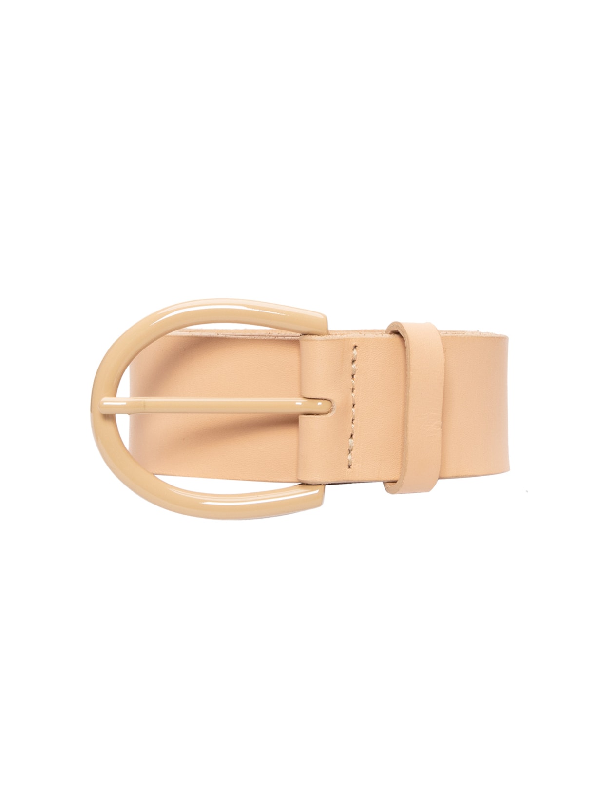 Cinto Feminino De Couro Metal Esmaltado Color Bege Animale