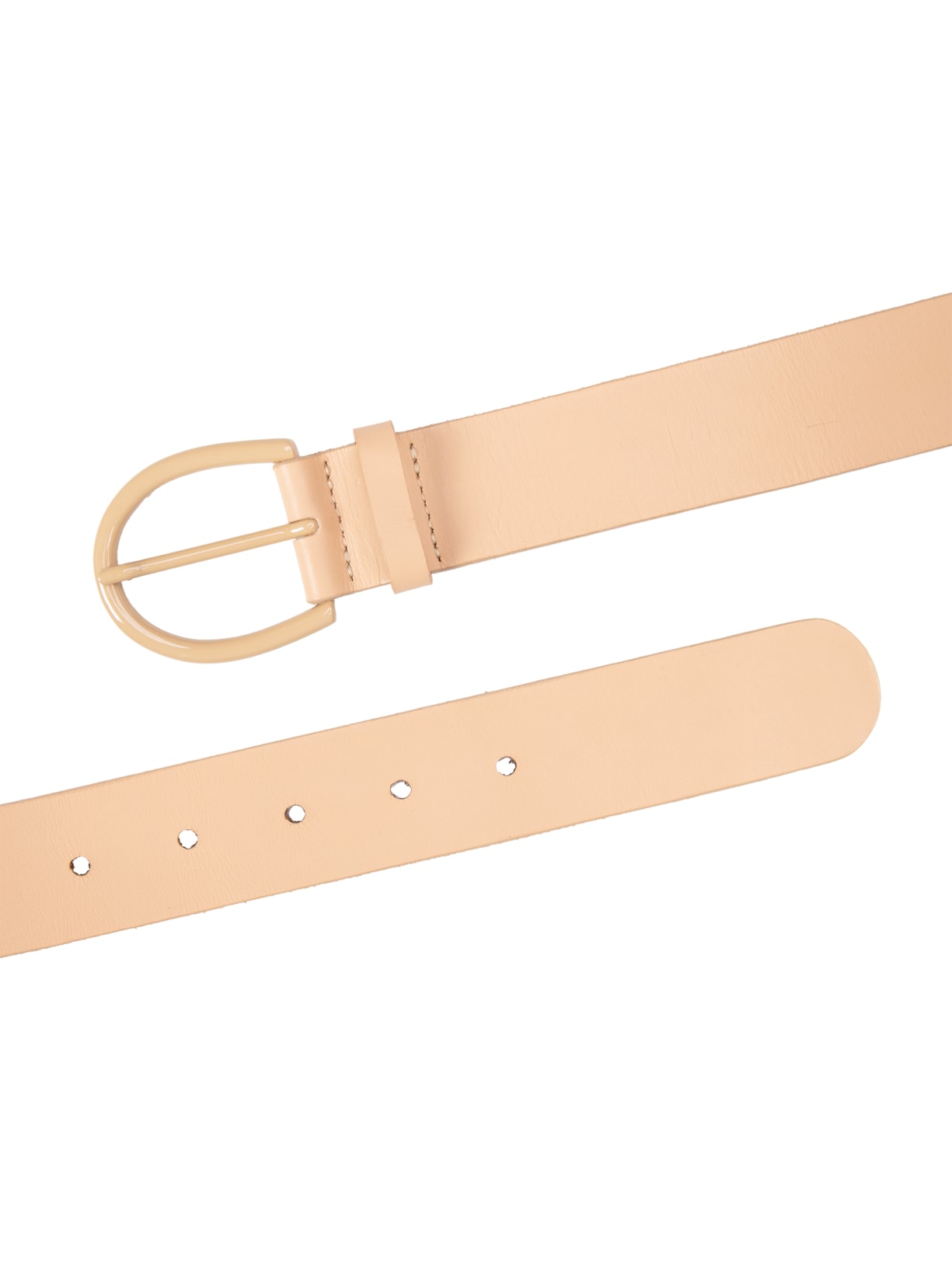 Cinto Feminino De Couro Metal Esmaltado Color Bege Animale