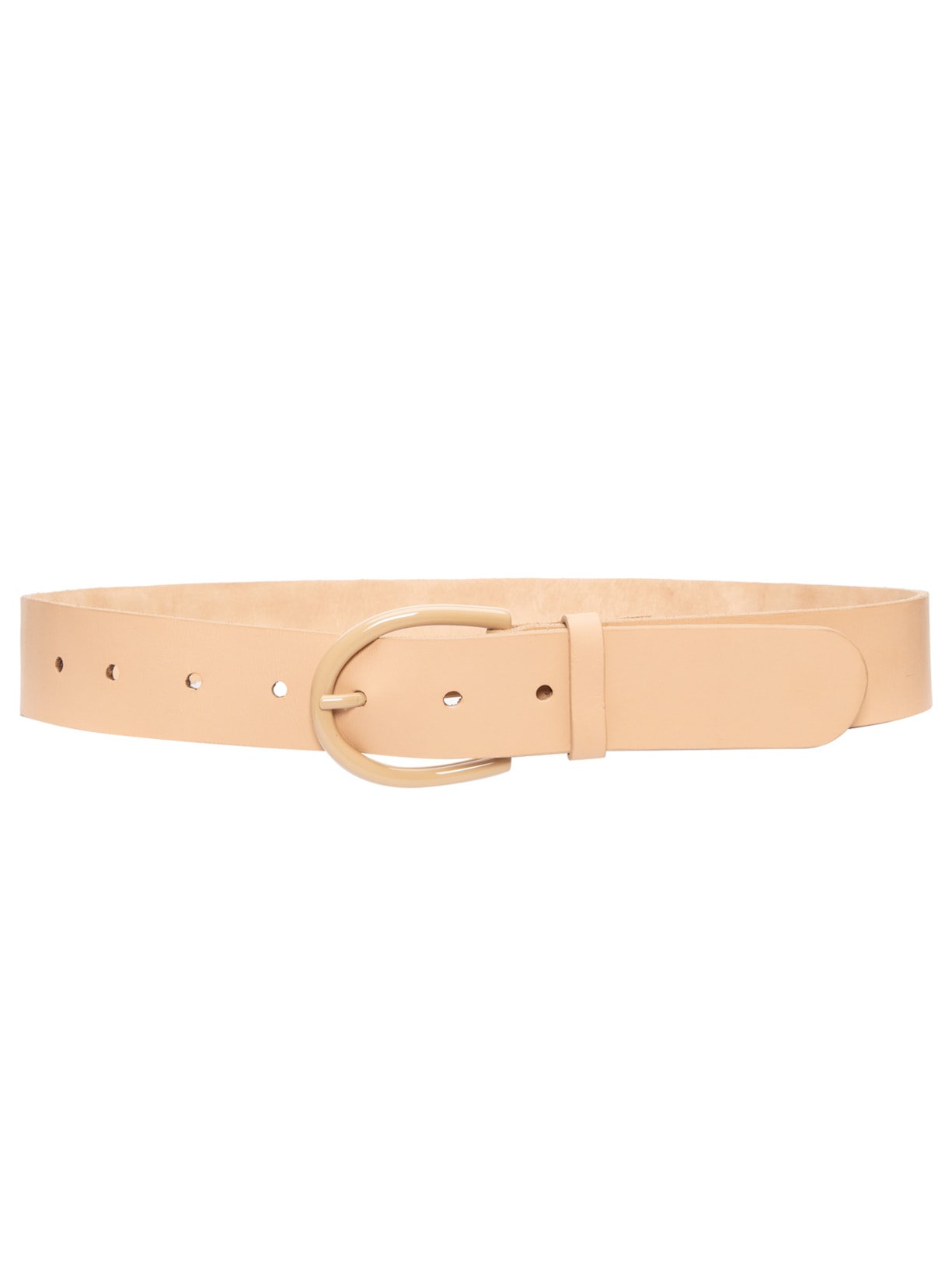 Cinto Feminino De Couro Metal Esmaltado Color Bege Animale