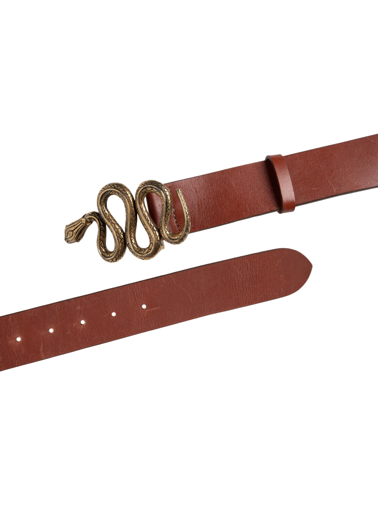 Cinto Feminino de Couro Snake Marrom Animale
