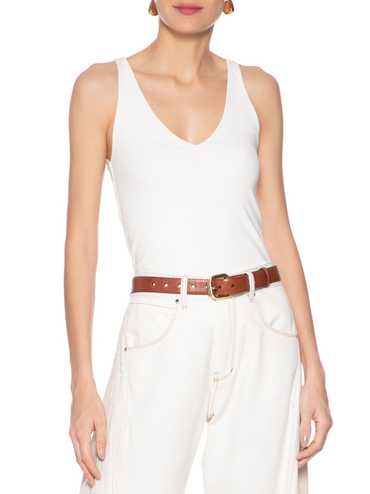 Cinto Feminino De Couro Super Bold Marrom Animale