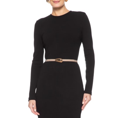 Cinto Feminino Elástico Com Fivela Orgânica - Off White