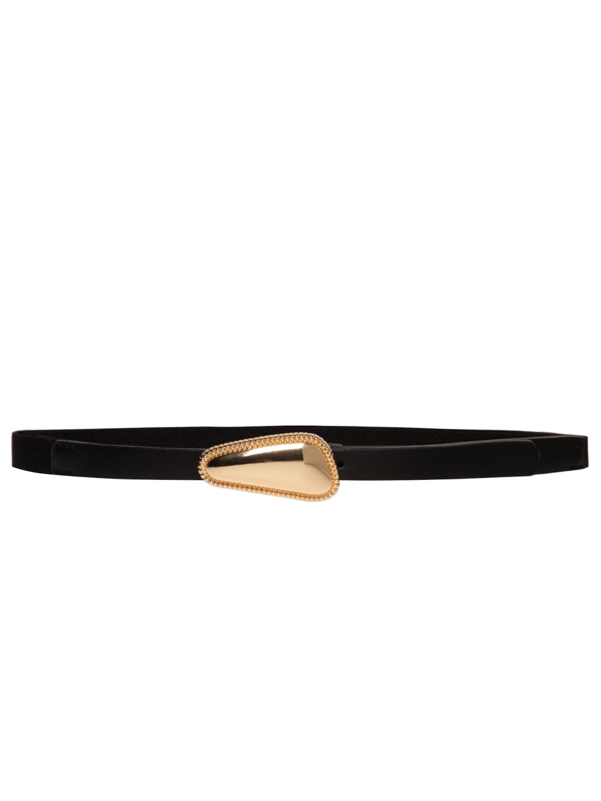 Cinto Feminino Elástico Com Fivela Orgânica - Preto