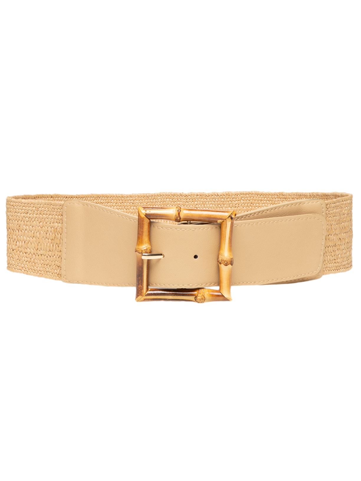 Cinto Feminino Elástico Fivela Bambu - Bege