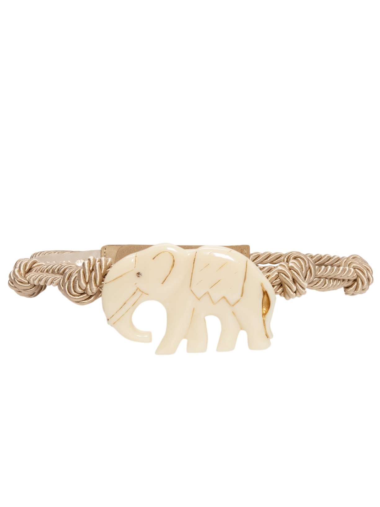Cinto Feminino Elefante Manada Olho Citrino - Bege