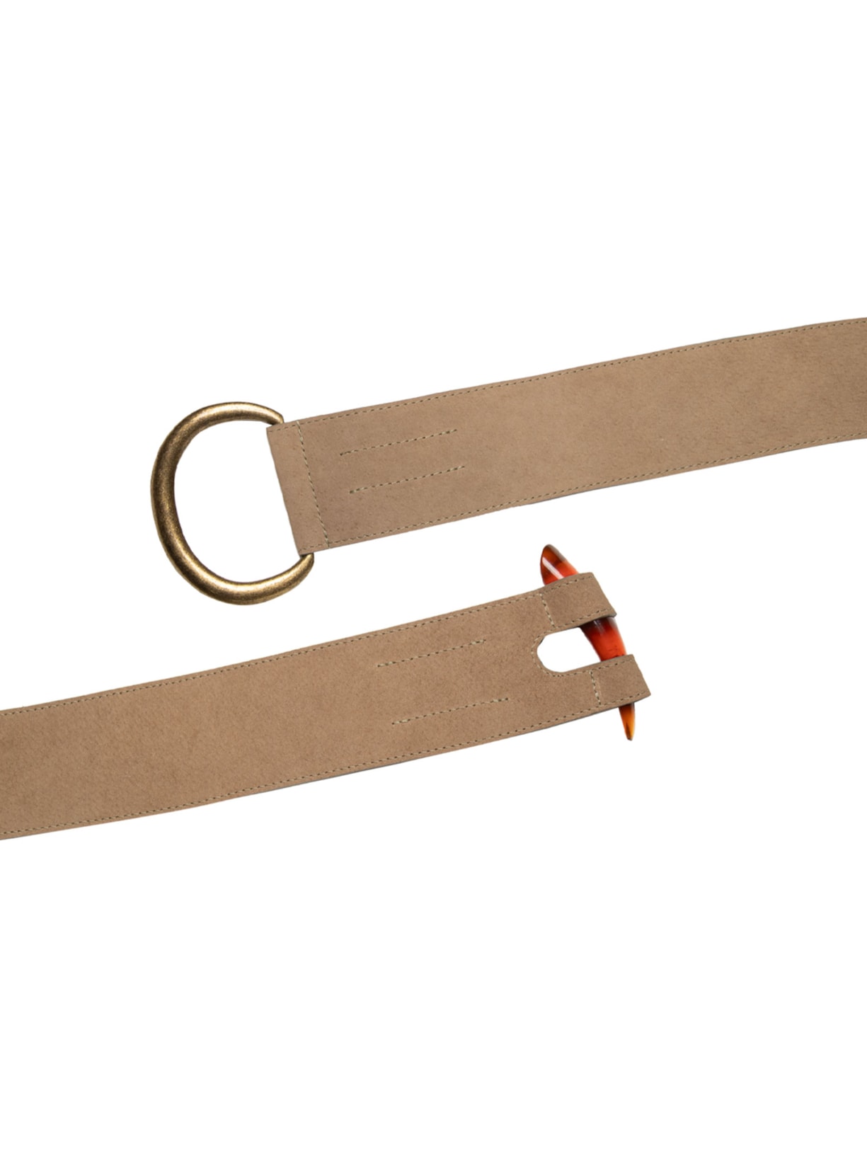 Cinto Feminino Em Camurça Com Dente Bege Maria Filó