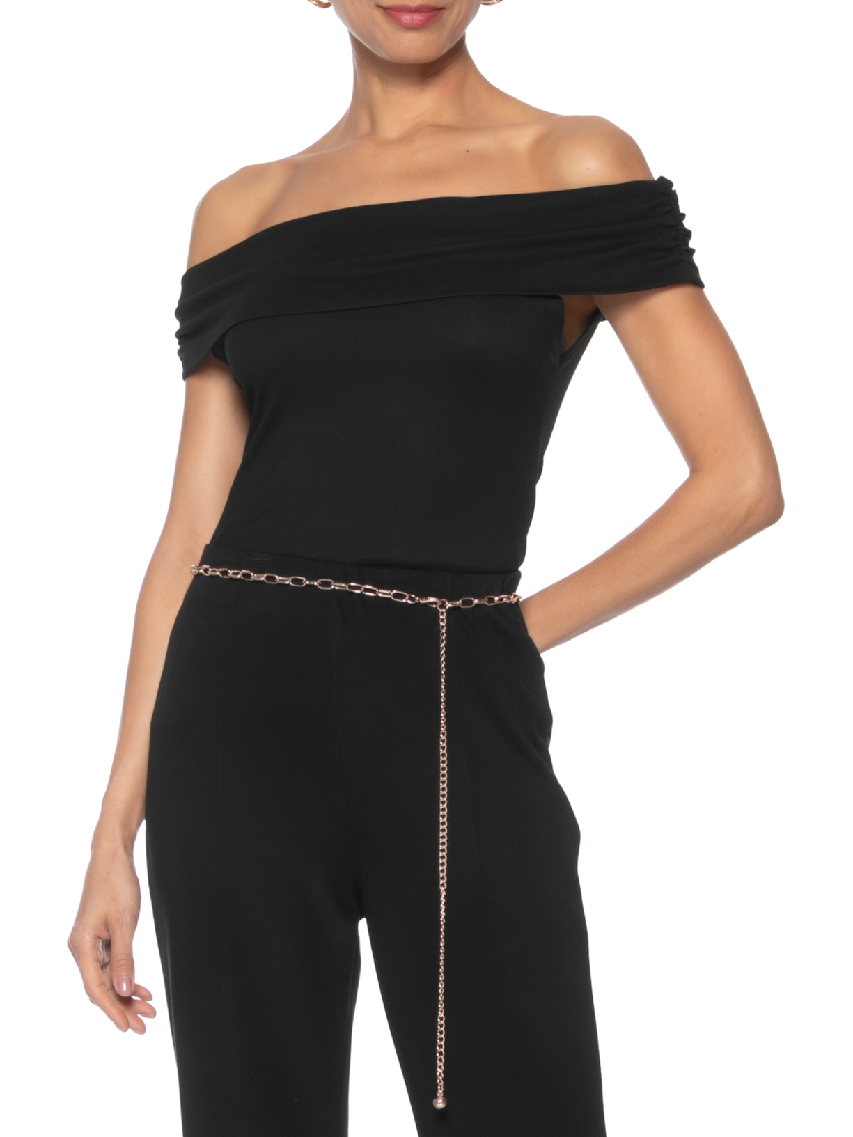 Cinto Feminino Em Corrente Dourado Market 33