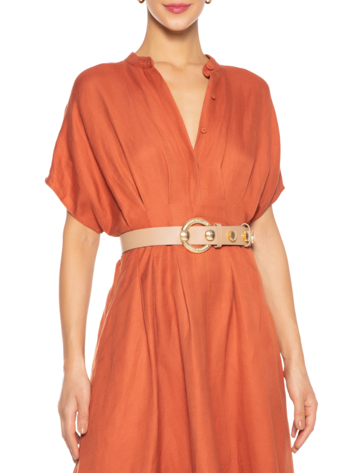 Cinto Feminino Em Couro Bege '2Essential