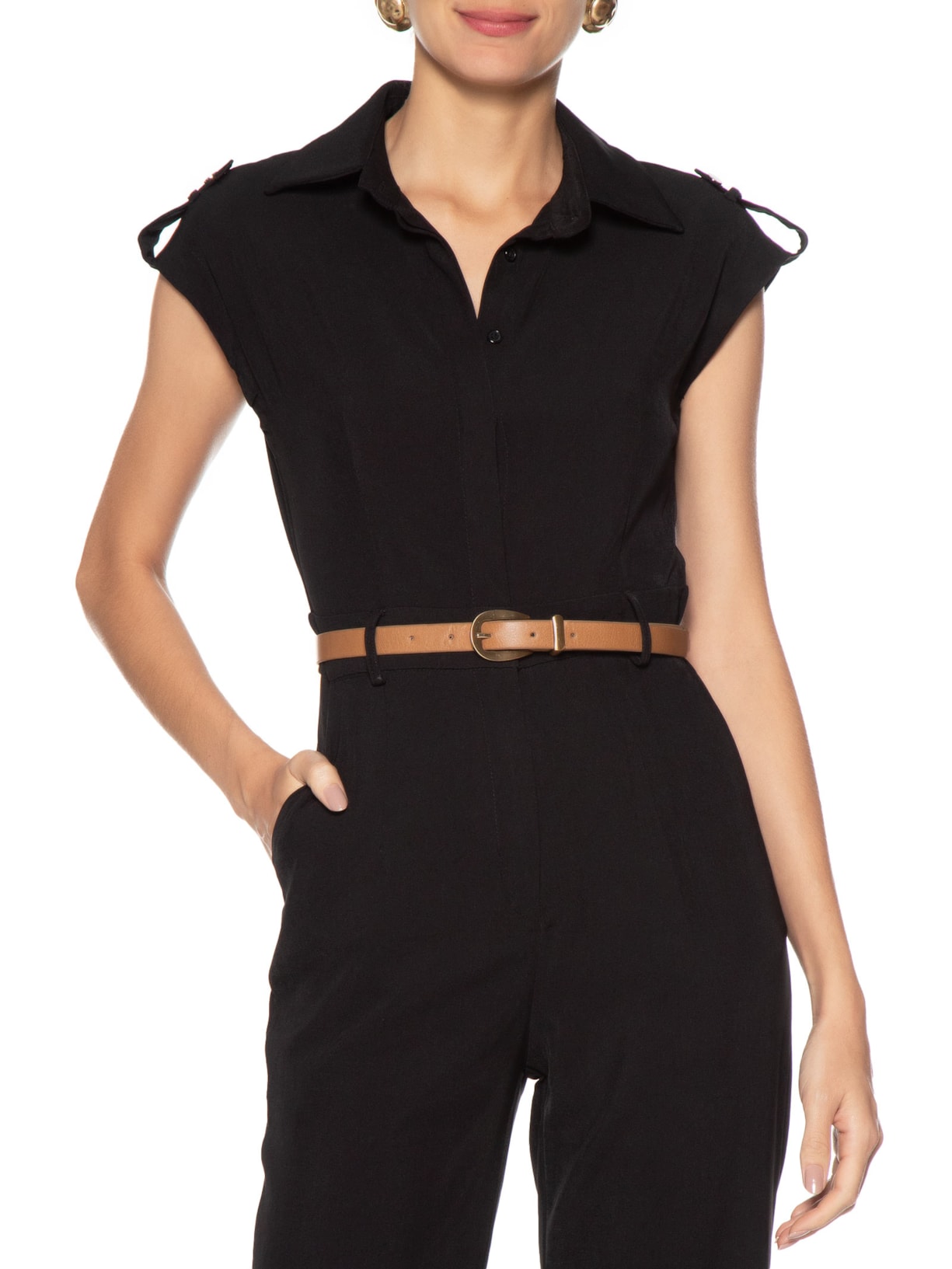 Cinto Feminino Em Couro Bege Market 33