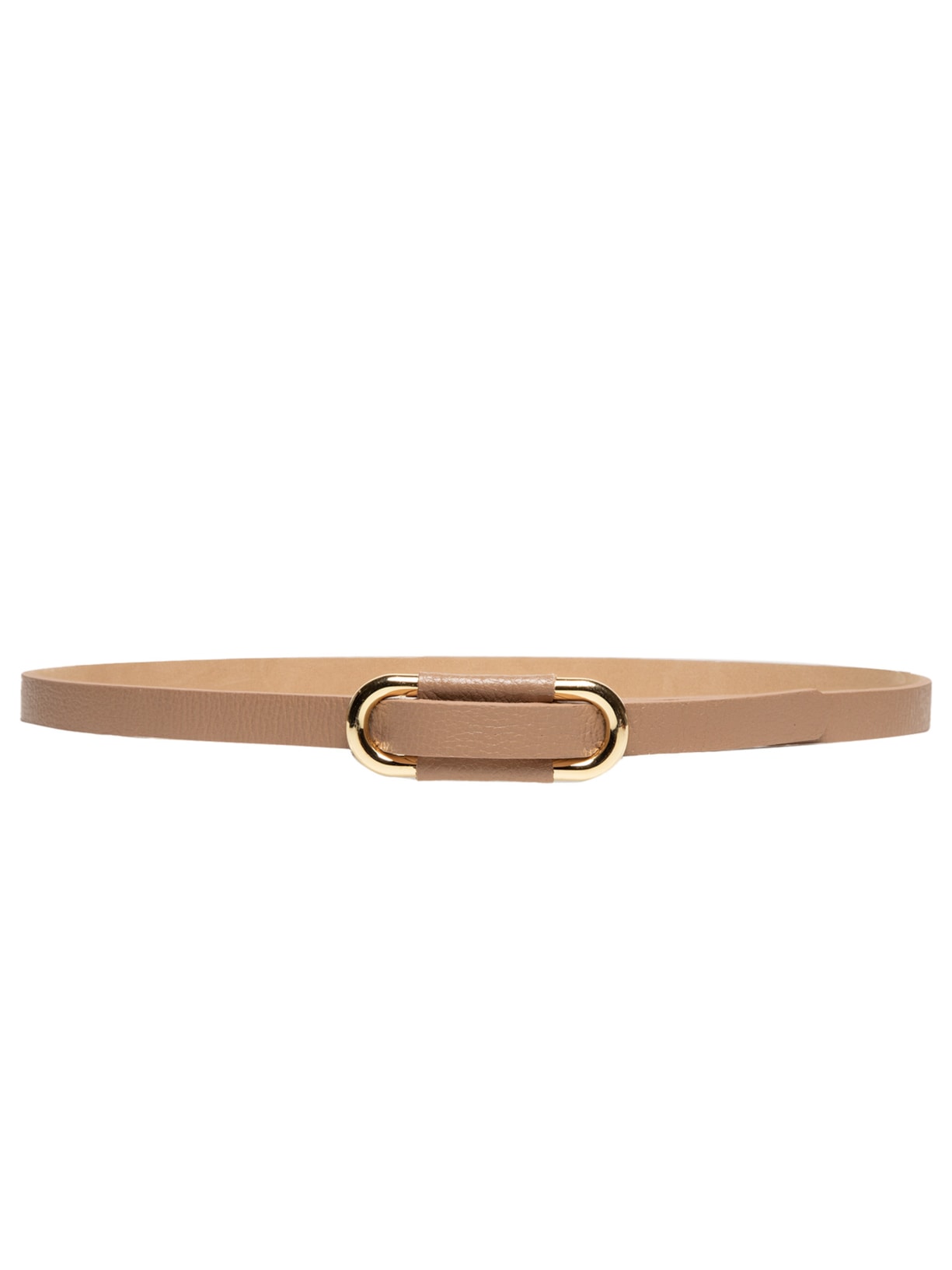 Cinto Feminino Em Couro Com Fivela Arredondada Bege Market 33