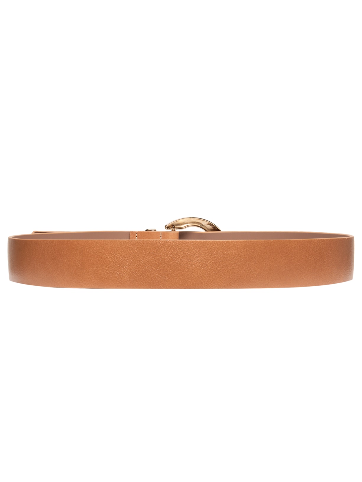 Cinto Feminino Em Couro Com Fivela Arredondada Bege Market 33