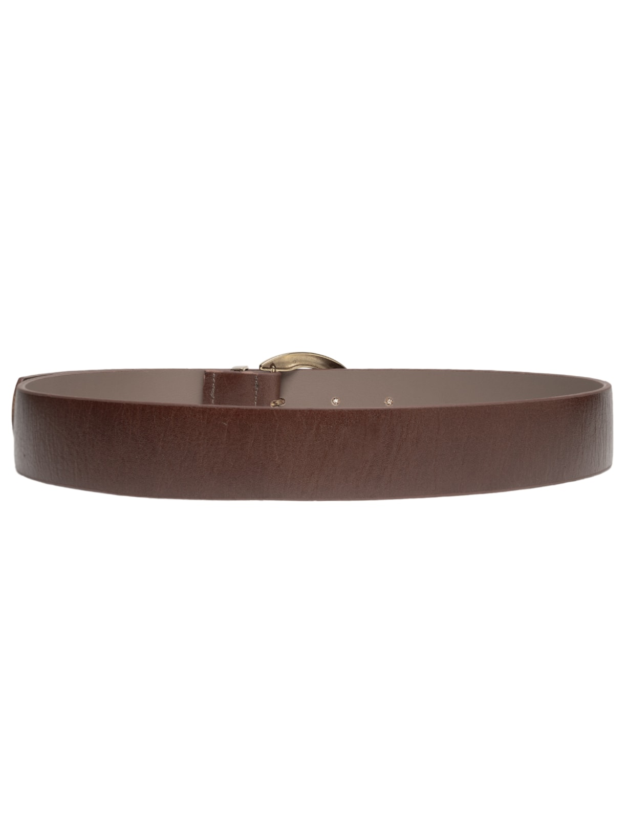 Cinto Feminino Em Couro Com Fivela Arredondada Marrom Market 33