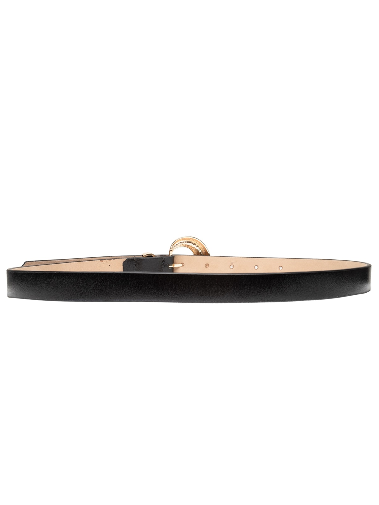 Cinto Feminino Em Couro Com Fivela Arredondada Preto Market 33