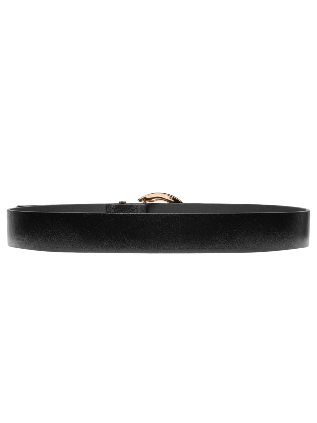 Cinto Feminino Em Couro Com Fivela Arredondada Preto Market 33