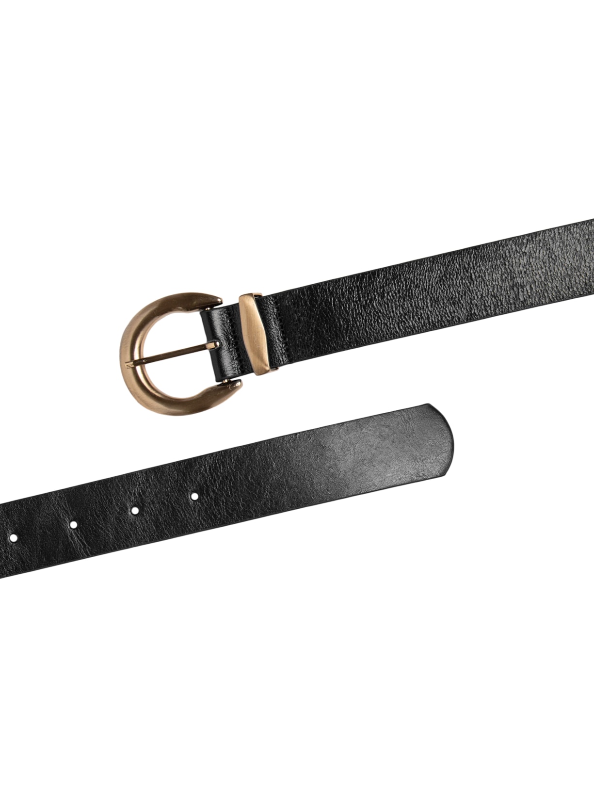 Cinto Feminino Em Couro Com Fivela Arredondada Preto Market 33