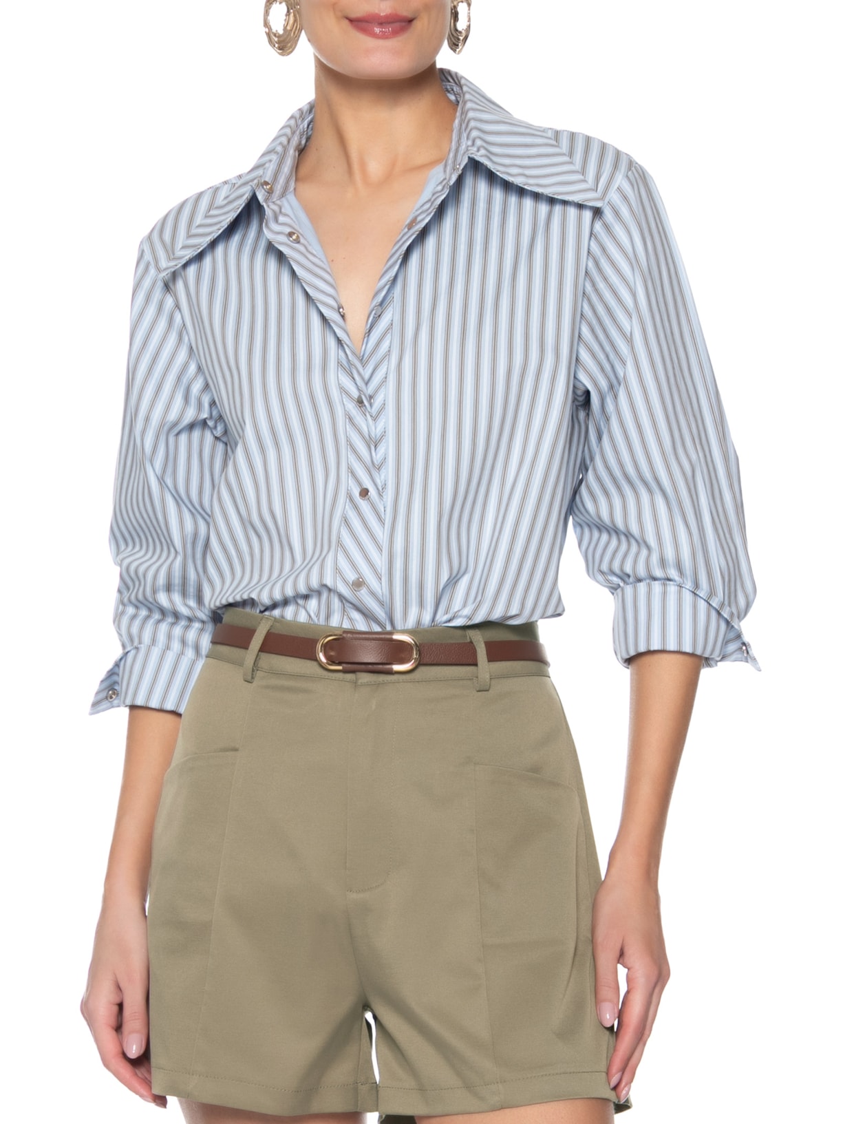Cinto Feminino Em Couro Com Fivela Arredondada – Marrom Market 33