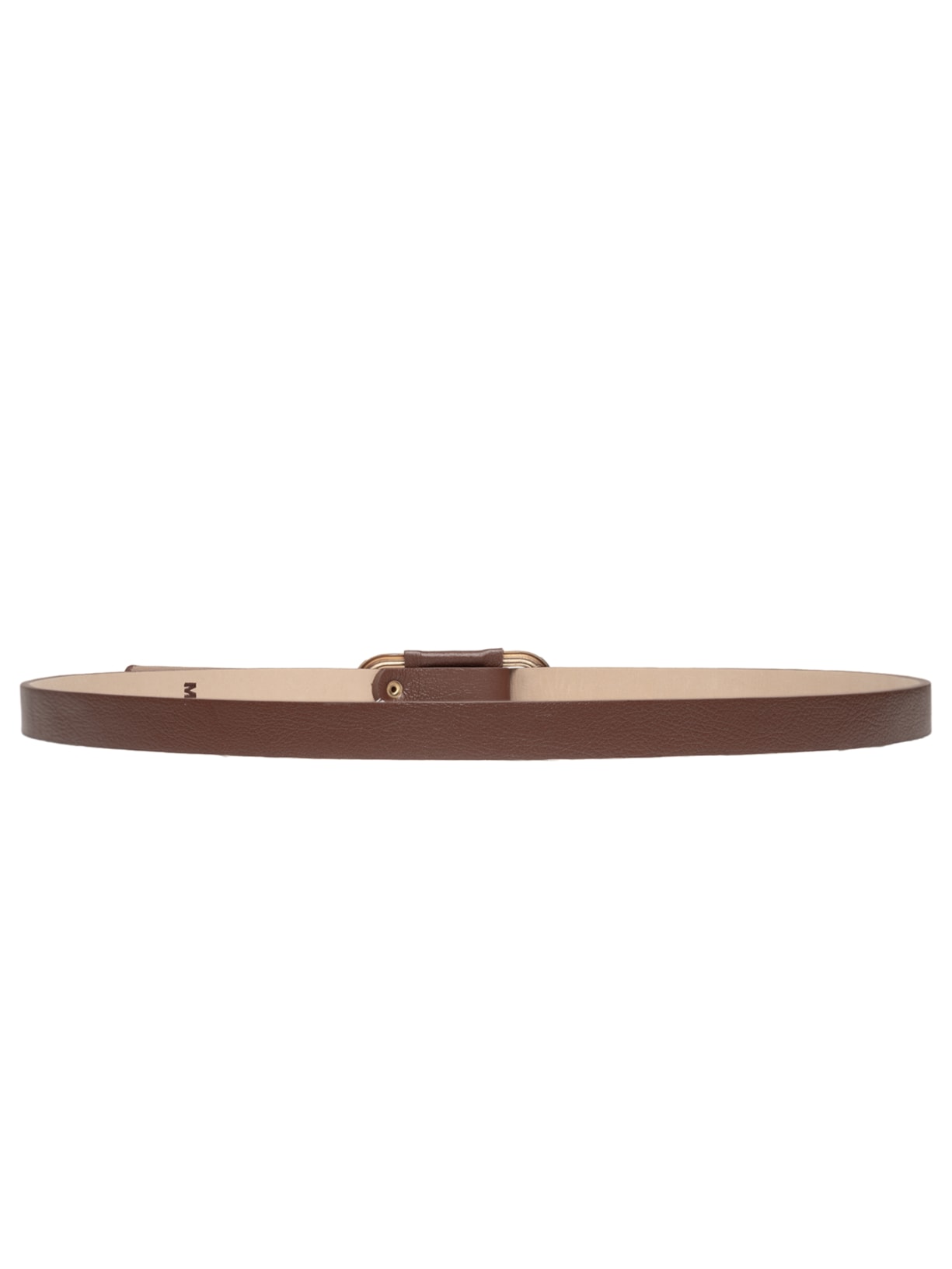 Cinto Feminino Em Couro Com Fivela Arredondada – Marrom Market 33