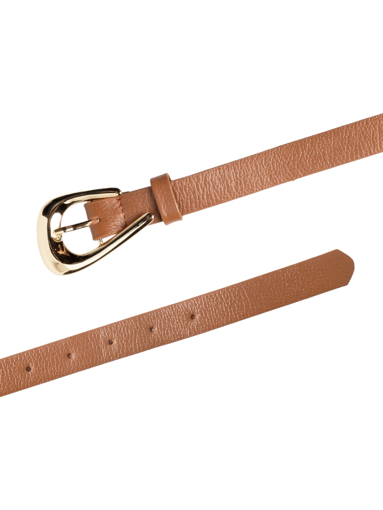 Cinto Feminino Em Couro Com Fivela Assimétrica Marrom Market 33