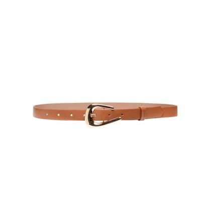 Cinto Feminino Em Couro Com Fivela Assimétrica - Marrom