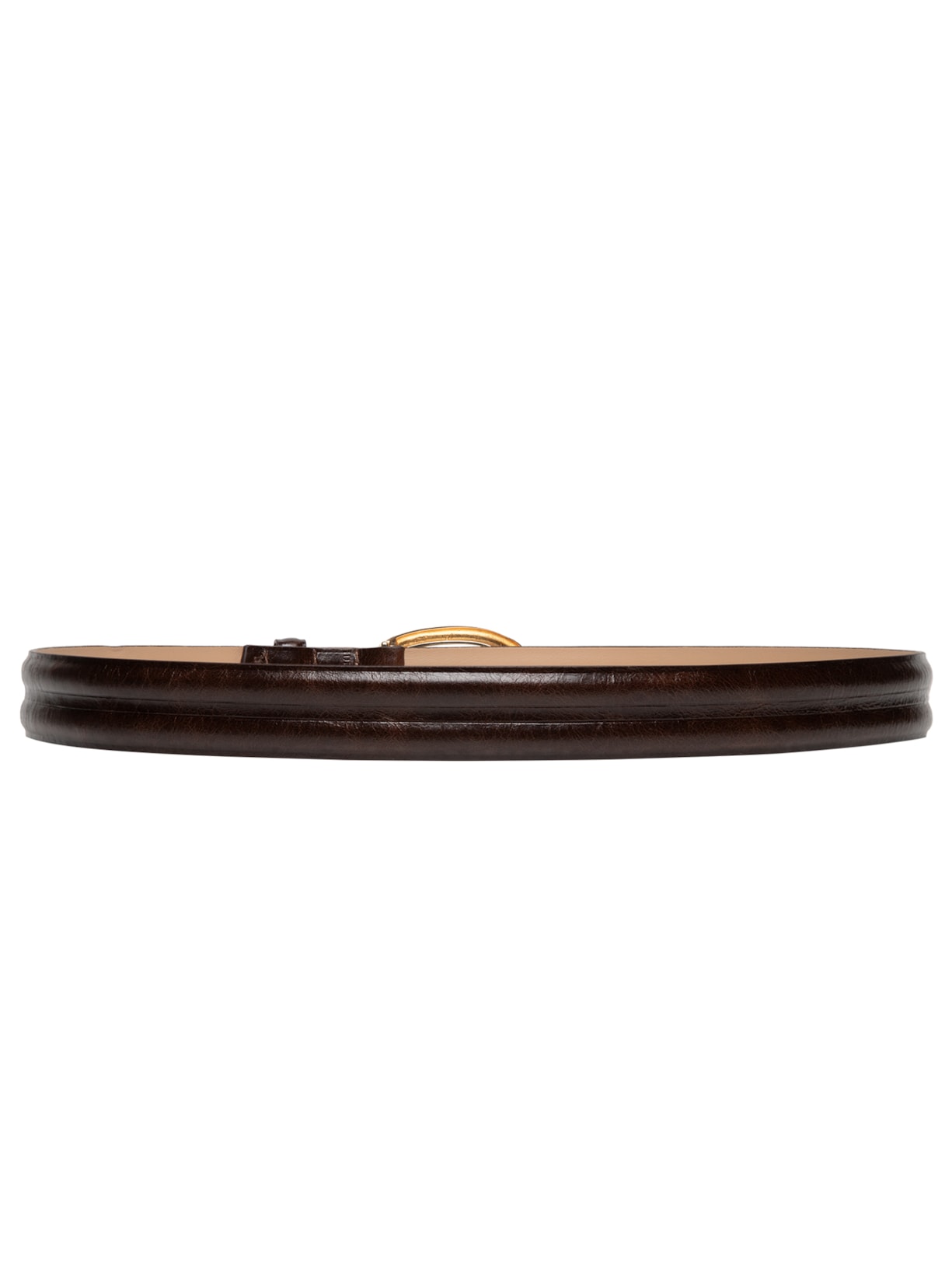 Cinto Feminino Em Couro Com Fivela Assimétrica Marrom Market 33
