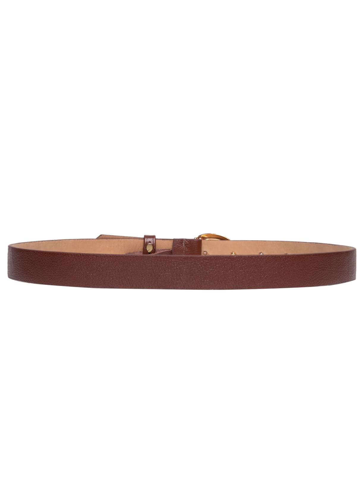 Cinto Feminino Em Couro Com Fivela Assimétrica Marrom Market 33
