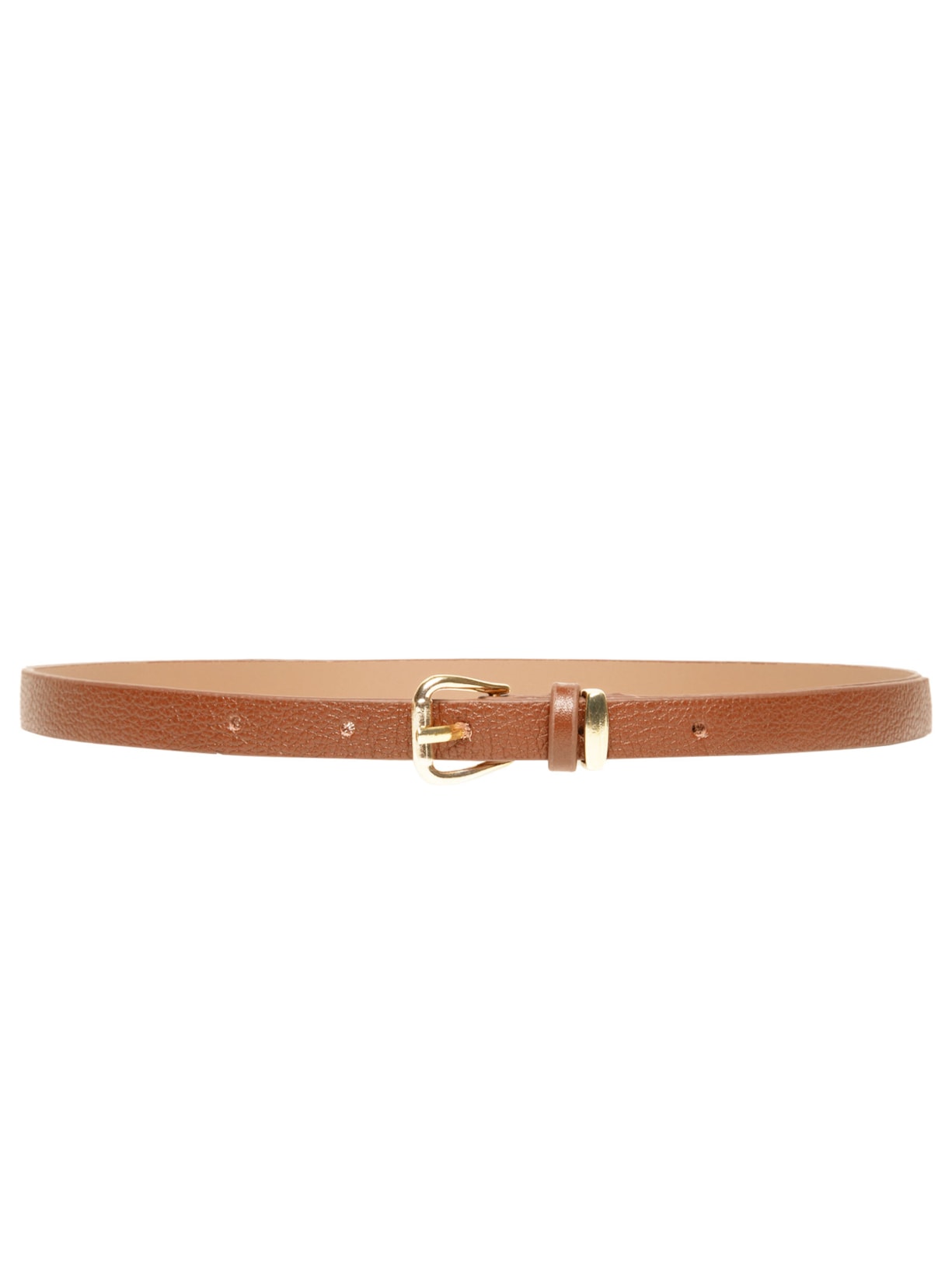 Cinto Feminino Em Couro com Fivela Dourada - Marrom